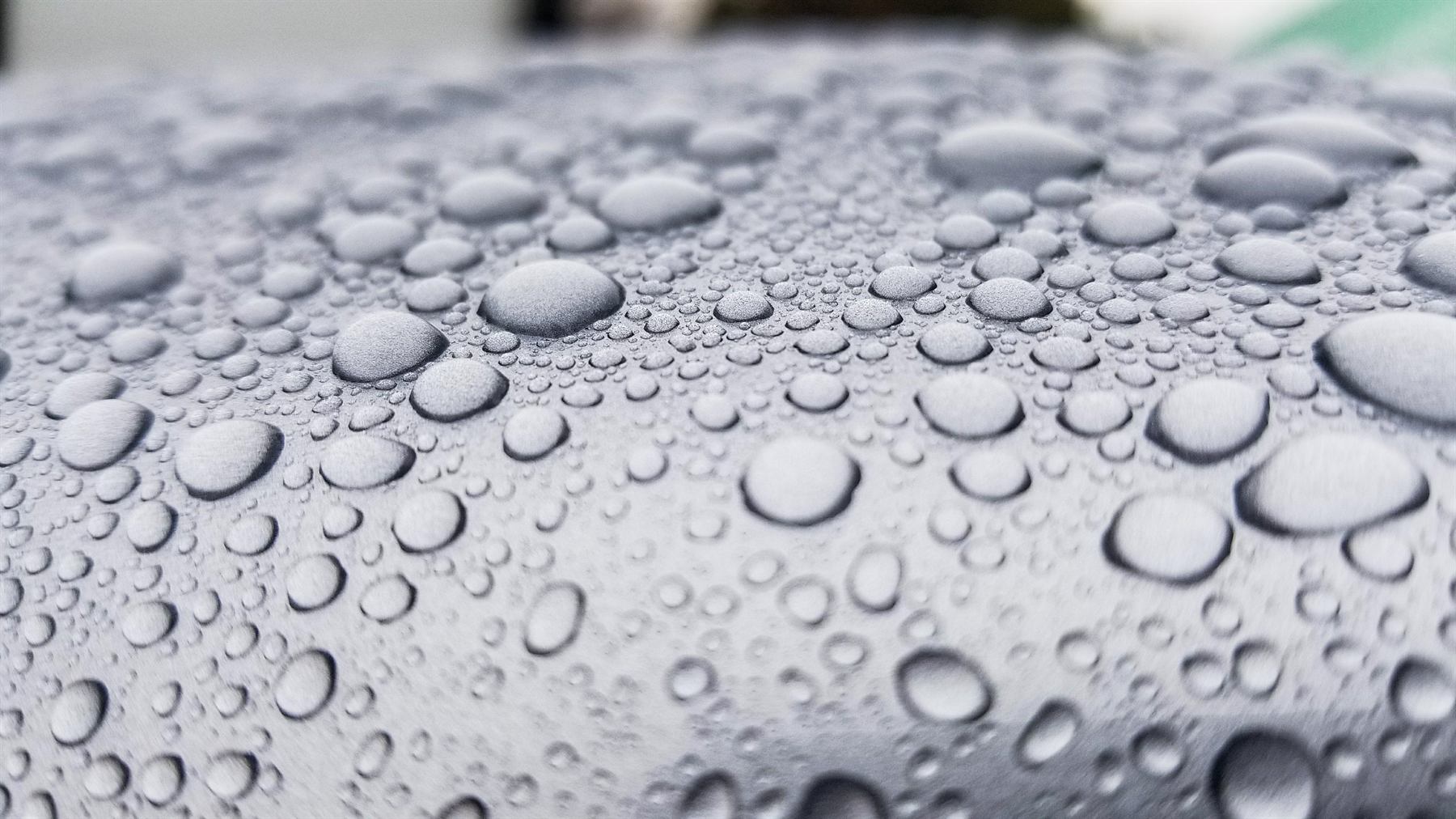 Water beading on a ceramic coated panel